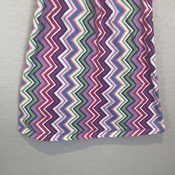 HANNA ANDERSSON Knit Dress Girls 110 US 5 6 Purple Zig Zag Cap Sleeve Summer - Picture 3 of 9
